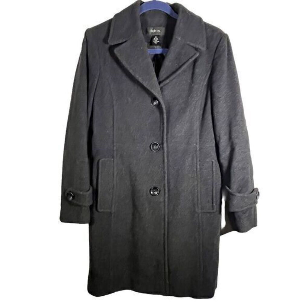 Gray Wool Blend Lined Peacoat Coat - Women's M - Style & Co. Y2K